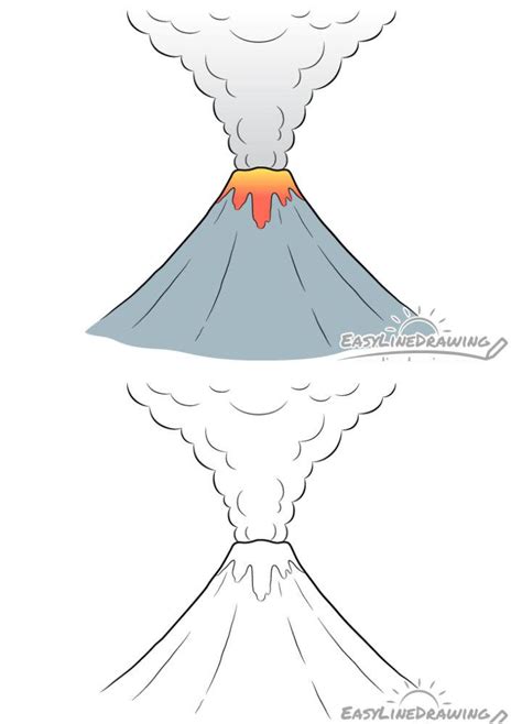 Volcano Drawing Steps