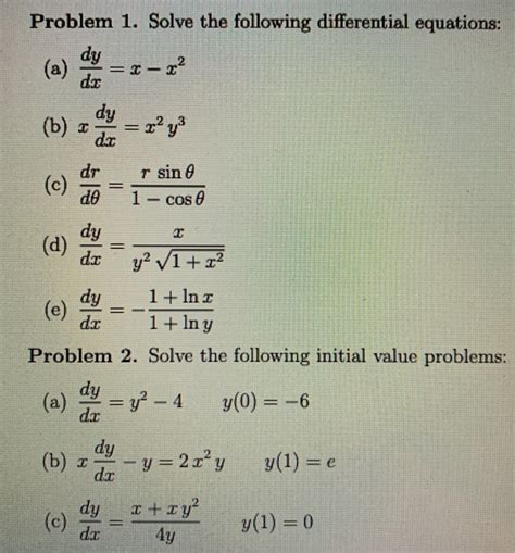 Solved Problem 1 Solve The Following Differential