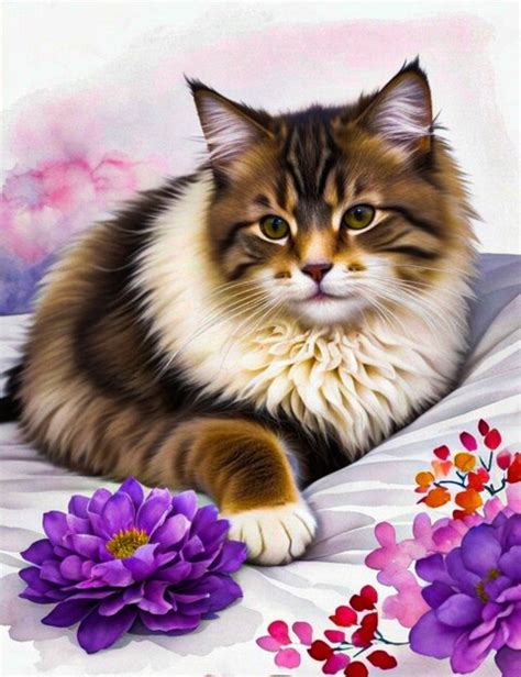 Premium Ai Image Beautiful Fluffy Cat In Bed