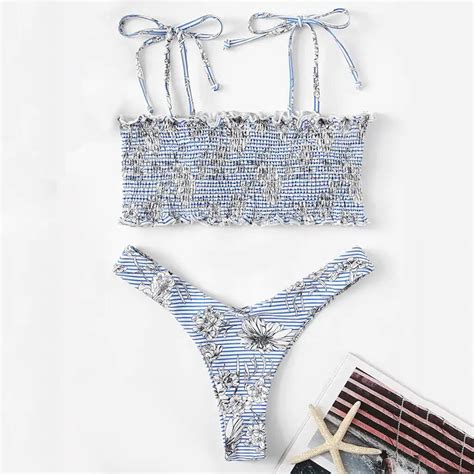 Biquini Vrouwen Print Push Up Bh Beach Bikini Badp Grandado