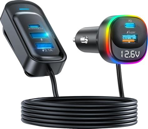 Lovcoyo W Caricabatterie Da Auto Con Usb Accendisigari Usb C