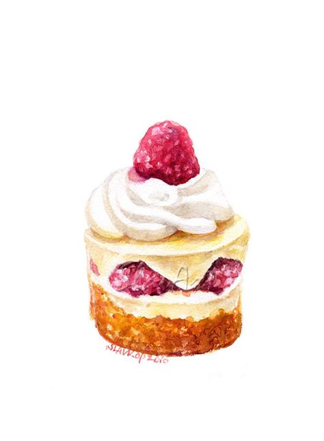 Raspberry Mini Cake Cream Dessert Cheesecake Food Art Etsy Food