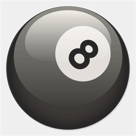 8 Ball Classic Round Sticker Zazzle