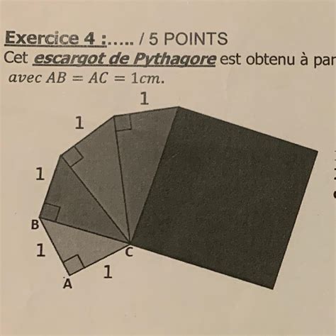 Cet Escargot De Pythagore Est Obtenu Partir Du Triangle Abc