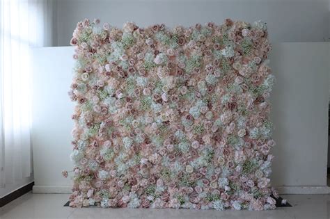 Custom Roll Up Flower Wall Backdrop Artificial Flower Wall Panel 3d