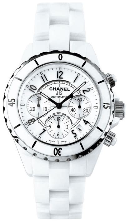 H1007 J12 Chanel Ceramic White Chronograph Dial Womens Automatic Watch