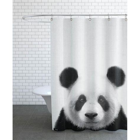 Rideau De Douche Imprim Pandas Blanc Gris Juniqe La Redoute