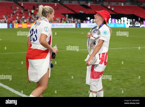 Alessia Russo And Ella Toone With Trophy And Winners Medals Uefa Women