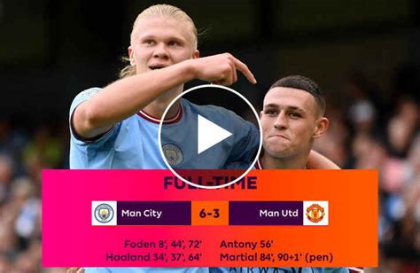 FT Manchester City 6 3 Manchester United Haaland Nets Hat Trick In