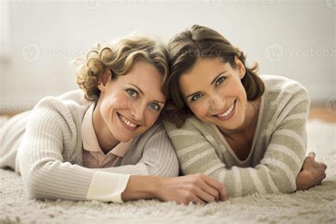 AI Generated Happy Lesbian Couple Lying Down Sister 39897623 Stock Photo At Vecteezy