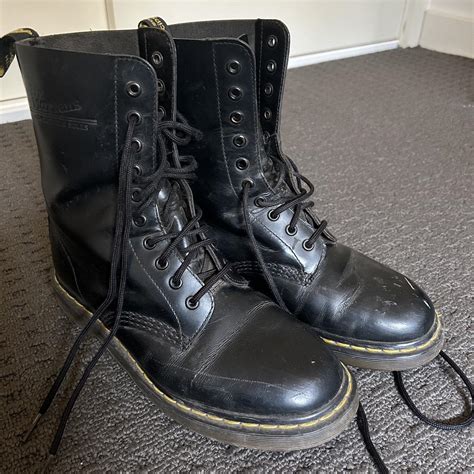 Black Doc Marten boots. Purchased about 5 years ago... - Depop