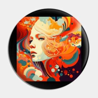 Psychedelic Art Nude Girl Hippie Trippy Pins And Buttons For Sale