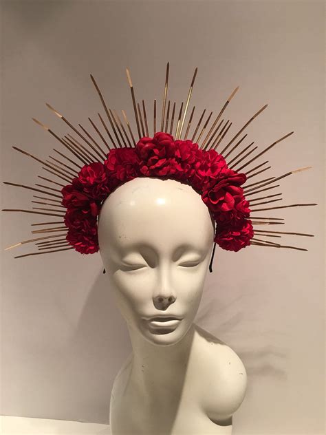 Red Flower Headband Flower Crown Hair Accessory Red Flower