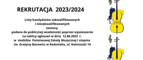 Rekrutacja 2023 2024 informacja dla kandydatów Państwowa Szkoła