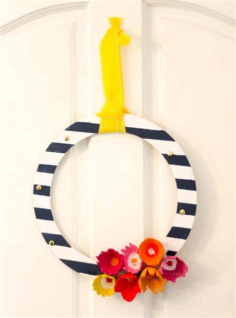 Egg Carton Flower Wreath Made With Happy