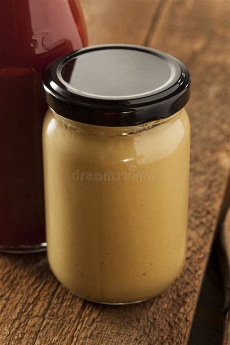 Organic Yellow Mustard Condiment Stock Photo Image Of Catsup