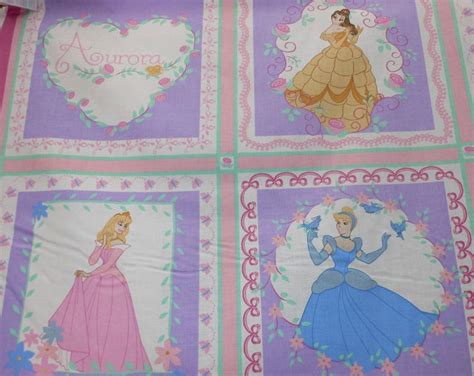 Disney Princess Cotton Fabric Panels 33 5 X 44 By Springs Creative Etsy