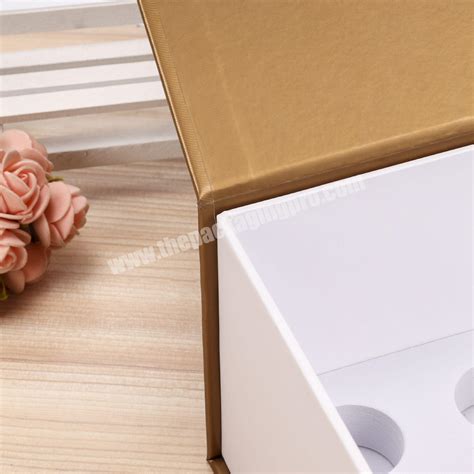 Yiwu Custom Luxury Hot Stamping Gold Foil Rigid Cardboard Gift Box Side