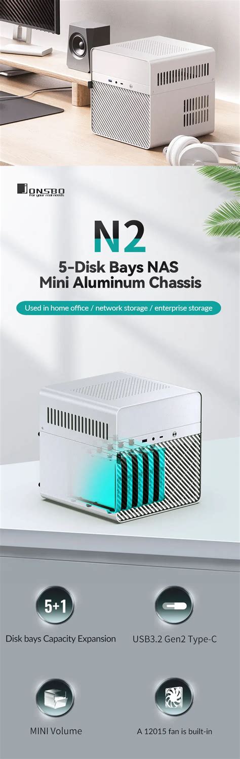 Jonsbo N Mini Itx Aluminum Nas Computer Case Portable Hot Swappable