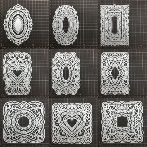 9-й вид кружевной рамки, металлические трафареты для резки, трафареты ...