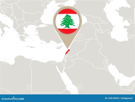 Le Liban Sur La Carte Du Monde Illustration De Vecteur Illustration