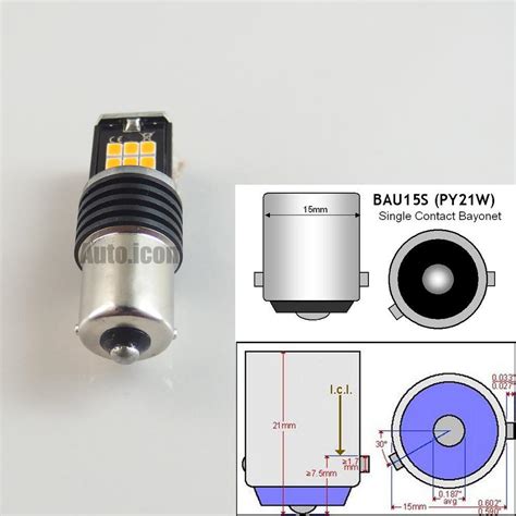 2pcs Error Free Amber Samsung 15-SMD BAU15S 7507 LED Bulb For Turn ...