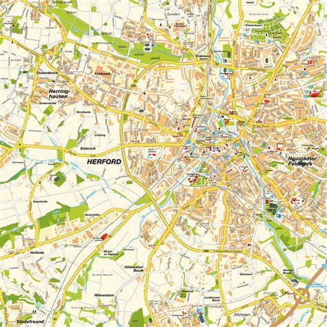 Map Herford, NRW, Germany. Maps and directions at hot-map.