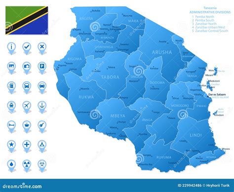 坦桑尼亚行政区蓝图 向量例证 插画 包括有 映射 向量 格式 地理 领土 图标 绘图 地球 229942486