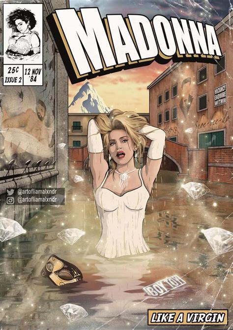 Madonna Print Like A Virgin Comic Cover Art Etsy Uk Comic Covers