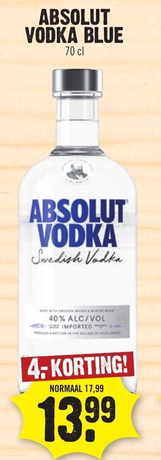 Absolut Vodka Blue Cl Aanbieding Bij Dirk