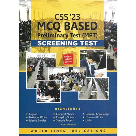 Css Mcq Based Preliminary Test Mpt Screening Test