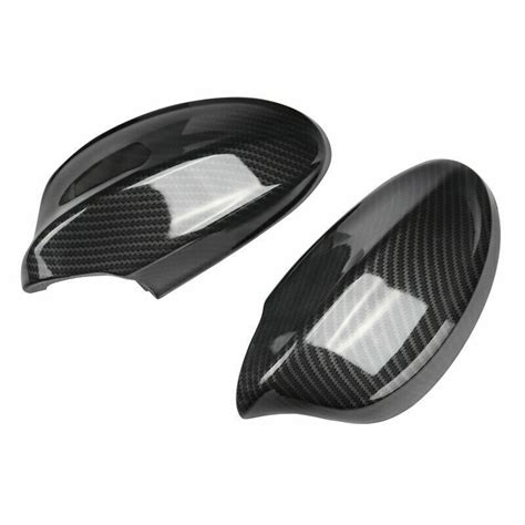 L R Carbon Fiber Rearview Mirror Cover Caps For Bmw E E I I