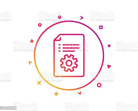 Technical Documentation Line Icon Instruction Sign Vector Stock