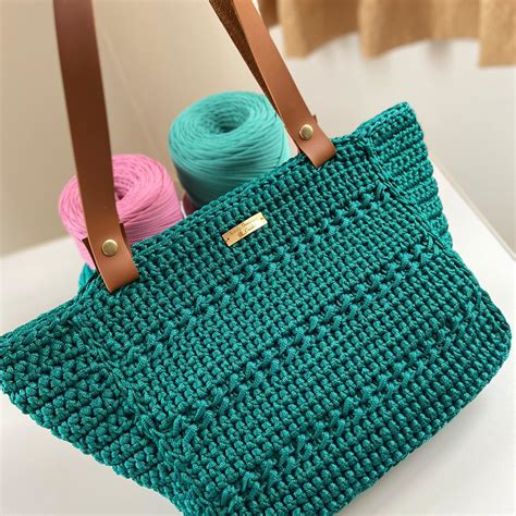 Bolsa de Crochê em Fio Náutico Elo7 Produtos Especiais