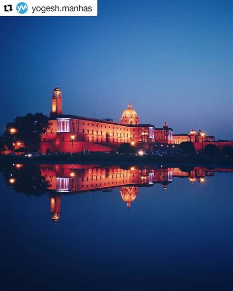 Illuminated View Of Raisina Hills New Delhi