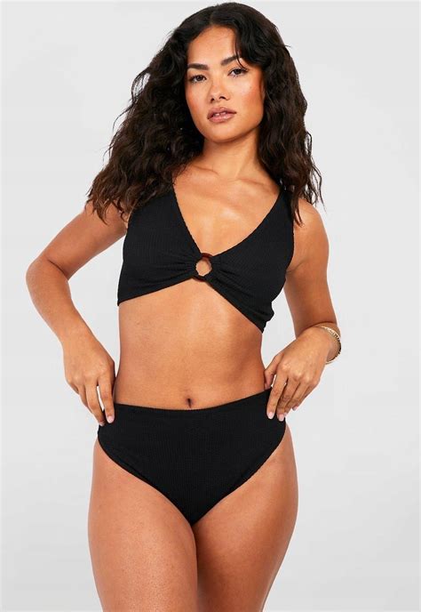 Boohoo Strój Kąpielowy Dwuczęściowy Bikini Zestaw Tekstura Bvu NG6 L