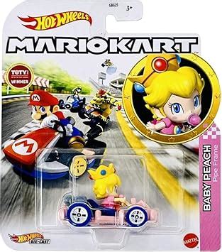 Hot Wheels Mario Kart Baby Peach Pipe Frame Vehículo de Juguete para niños de 3 años en