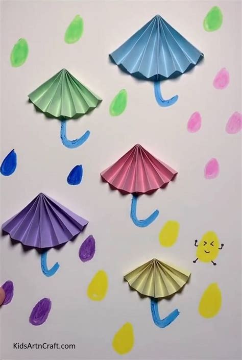 How To Make Paper Umbrella Craft For Kids Step By Step Tutorial