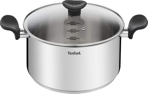 Tefal Faitout 24 Cm 5 L Couvercle Verre Induction Acier