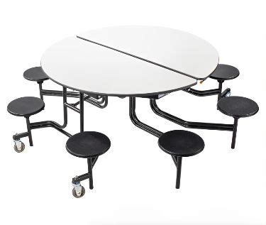 Nps Round Mobile Cafeteria Table Stools Nps Mtr S Pwtmpc