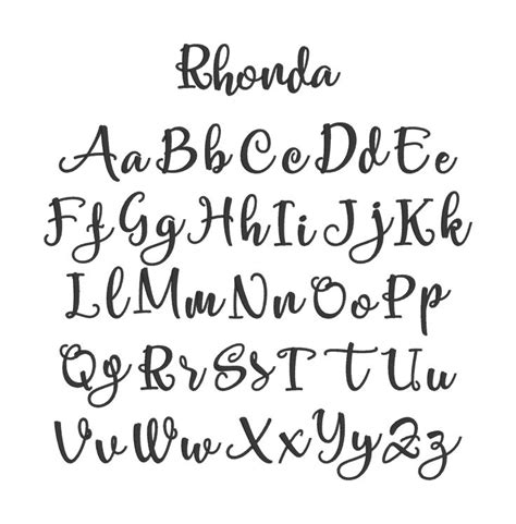 Rhonda Script Font Hand Lettering Alphabet Fonts