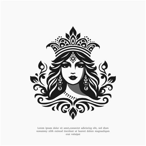 Logotipo Silueta De Una Reina Mujer Belleza Vector Premium