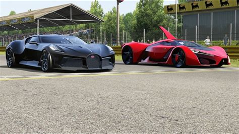 Bugatti La Voiture Noire Vs Ferrari F80 Concept At Monza Full Course