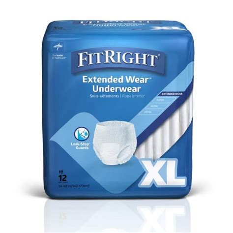 Medline Fitright Extended Wear Underwear Xl Ct