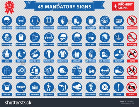 Mandatory Signs Construction Health Safety Sign Stock Vector (Royalty ...