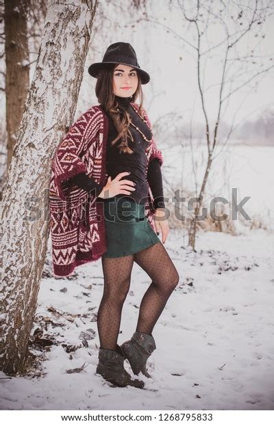 Stylish Latina Hipster Girl Modern Native Stock Photo