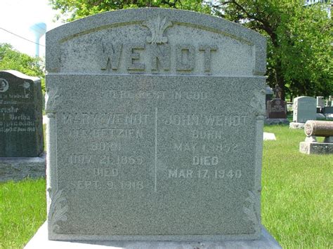 Mary Getzien Wendt Find A Grave Memorial