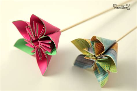 Flores De Papel Con La Técnica Del Origami Estilo De Vida Hogar