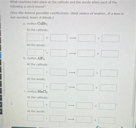 Solved What Reactions Take Place At The Cathode And The Chegg