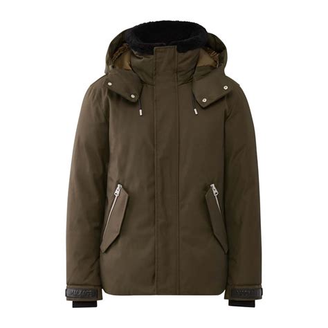 Buy Mackage Sydney Twill Down Jacket With Shearling Lining For Men In